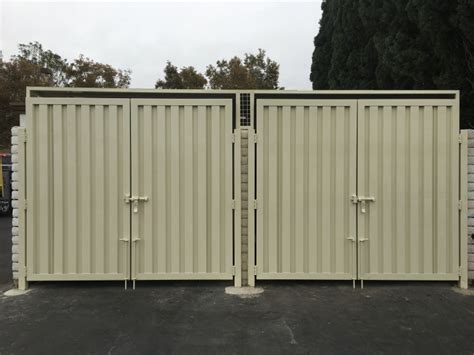 metal roof for trash enclosure|metal trash enclosure gate.